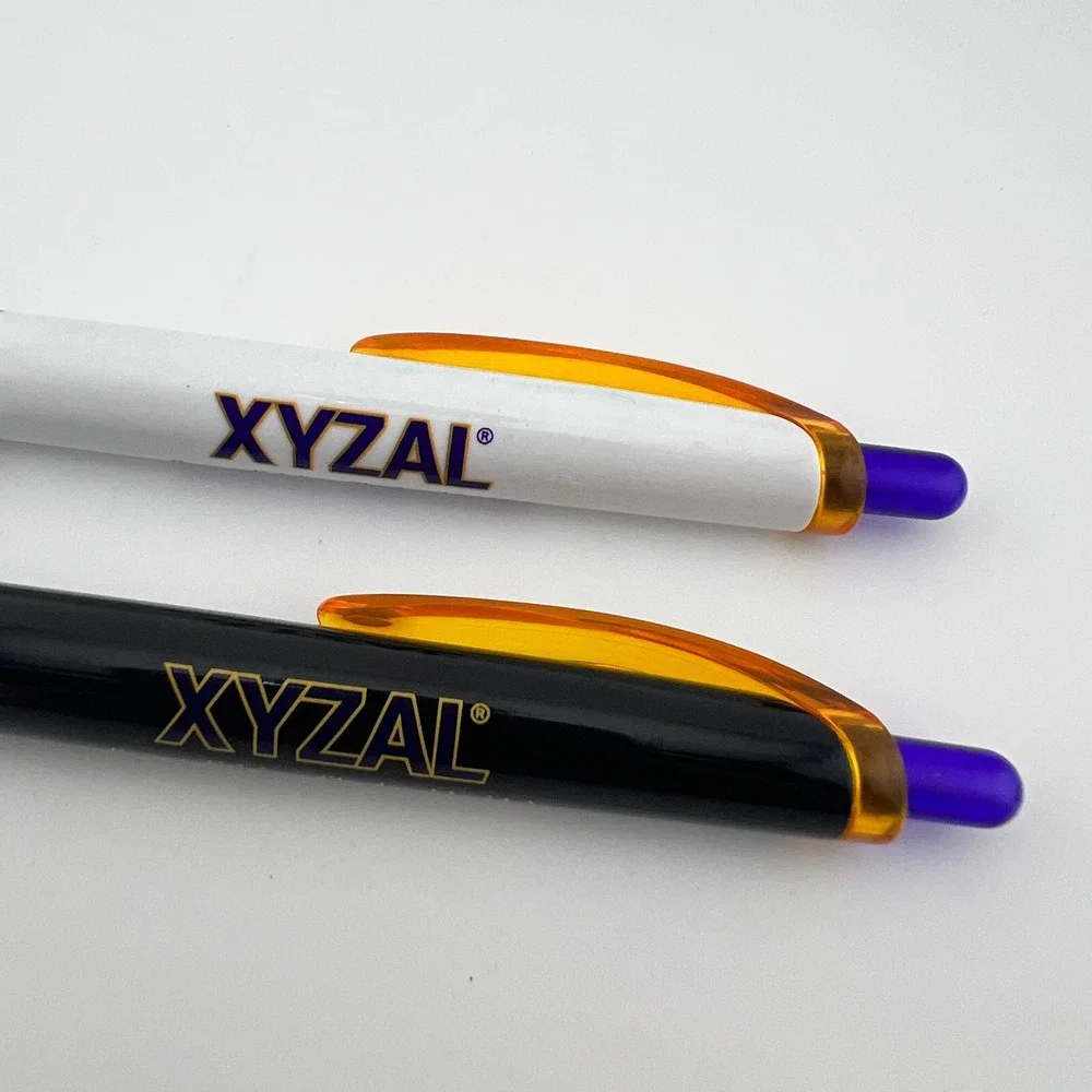 Xyzal Ballpoint Pens Pharmaceutical Promo 2010s Blue Ink 2pc PaperMate Blk Wht